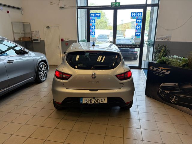 Image for 2015 Renault Clio IV DYNAMIQUE 1.2 PET 7 4DR PETROL MANUAL. Irish Owned Car With NCT & Tax, Reverse Camera, Hands Free, 2 Keys, Air Conditioning, Service History, Folding Rear Seats, Alloy Wheels, and more.