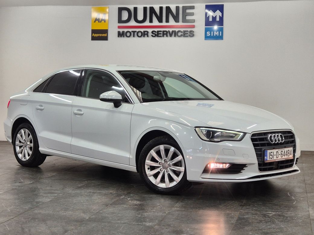 Image for 2015 Audi A3 Saloon **A3 1.4TFSI**SE**FULL LEATHER**FRONT ELECTRIC SEATS**HEATED SEATS**XENON HEADLAMPS**KEYLESS ENTRY AND START**LEATHER MULTIFUNCTION STEERING WHEEL**REVERSE CAMERA**ADAPTIVE CRUISE CONTROL**
