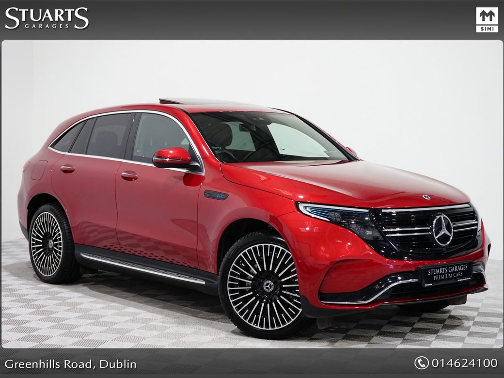 Image for 2023 Mercedes-Benz EQC **PREMIUM** EQC 400 AMG LINE: HYACINTH RED METALLIC WITH BLACK LEATHER, SUNROOF, 21” DIAMOND CUT TURBINE ALLOYS, SIDE RUNNING BOARDS, KEYLESS ENTRY