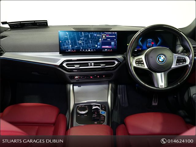 Image for 2023 BMW i4 **i4 drive40 WITH PRO PACK** M-SPORT, SAPPHAIRE BLACK METALLIC WITH VERNASCA LEATHER, 19”BI-COLOUR ALLOYS, RED BRAKE CALIPERS, PRIVACY GLASS