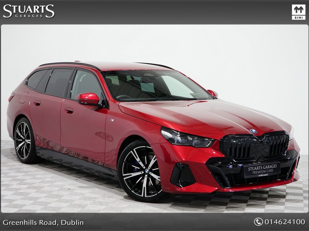 Image for 2025 BMW 5 Series 252 REG: COMFORT PACK, TECH PACK AND 20” ALLOYS* FIRE RED METALLIC WITH BLACK VEGANZA INTERIOR