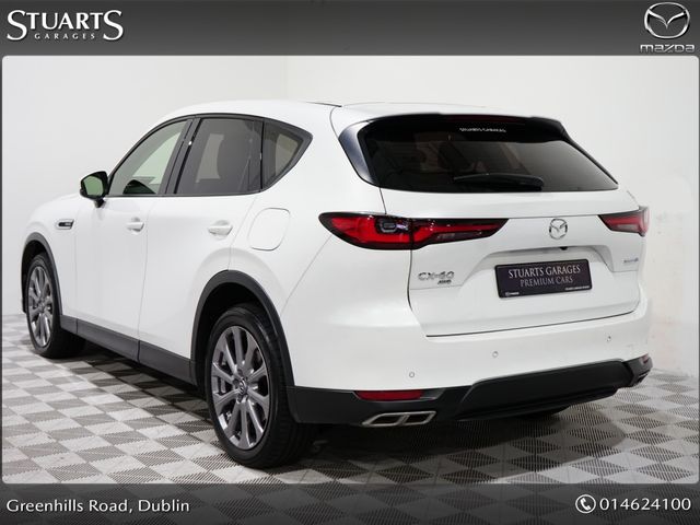 Image for 2024 Mazda CX-60 2.5 PHEV 327PS EXCLUSIVE LINE, COMFORT PACK, *RHODIUM WHITE WITH BLACK LEATHER, ADAPTIVE CRUISE CONTROL WITH PILOT ASSIST, ADAPTIVE LED HEADLIGHTS, UPGRADED 20 INCH ALLOY