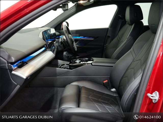 Image for 2025 BMW 5 Series 252 REG: COMFORT PACK, TECH PACK AND 20” ALLOYS* FIRE RED METALLIC WITH BLACK VEGANZA INTERIOR