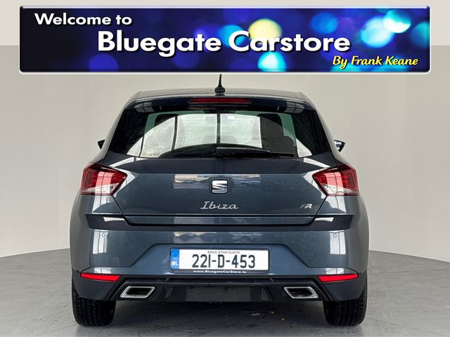 Image for 2022 SEAT Ibiza 1.0 TSI 95BHP FR**MULTIFUNCTIONAL STEERING WHEEL**DUAL CLIMATE CONTROL**DIGITAL MEDIA DISPLAY**APPLE CARPLAY**PARKING SENSORS**BLACK CLOTH INTERIOR**18 INCH ALLOYS**FINANCE AVAILABLE**