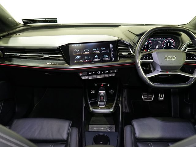 Image for 2025 Audi Q4 e-tron *S/LINE 45 – BIGGER BATTERY* Q4 E-TRON SLINE SUV: TYPHOON GREY METALLIC WITH FULL BLACK LEATHER, 20” ALLOYS, HEATED SEATS, REVERSING CAMERA