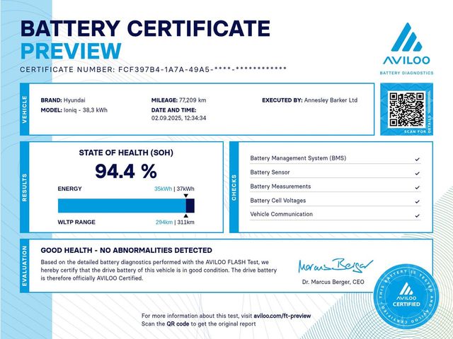 Image for 2019 Hyundai Ioniq Premium EV Future Proof & Low Running Costs - Battery Test Certificate - Top Trade-In Allowances & Great Finance Deals -