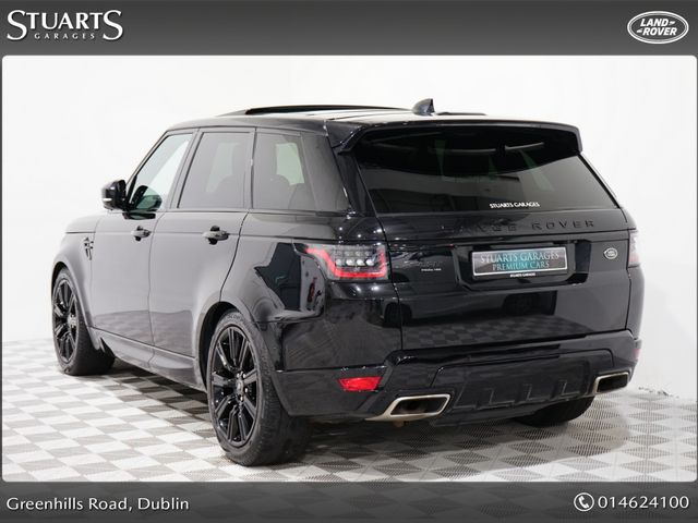 Image for 2021 Land Rover Range Rover Sport Sport 2.0 P400E HSE DYNAMIC BLACK PACK*SANTORINI BLACK WITH BLACK LEATHER, PANORAMIC ROOF, 21” BLACK ALLOYS, KEYLESS ENTRY, REVERSING CAMERA, SAT NAV, MEMORY HEATED SEATS, AIR SUSPENSION, REAR HEATE