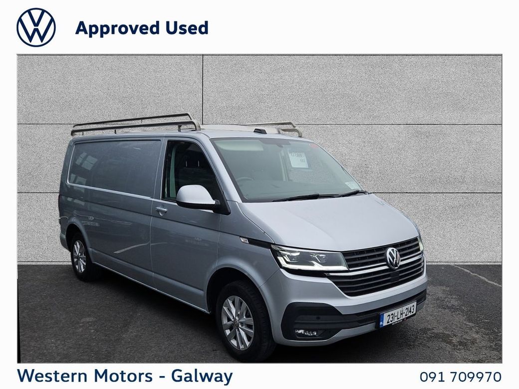 Image for 2023 Volkswagen Transporter Full Highline Spec, Auto 150HP LWB. Factory Tow Bar, Front Fogs, Heavy Duty Suspension, Air Con, Alloys, Aluminium Roof Rack 