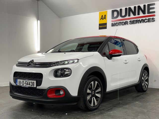 Image for 2018 Citroen C3 **FLAIR MODEL**CONTRAST RED ROOF AND MIRRORS**DIAMOND CUT ALLOYS**7"TOUCH SCREEN MEDIA**ANDROID/APPLE CARPLAY**LANE DEPARTURE WARNING**REVERSE CAMERA**LED DAYTIME RUNNING LIGHTS**DIGITAL CLIMATE**