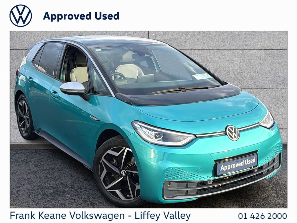 Image for 2020 Volkswagen ID.3 58KWH 1ST PLUS 204HP *MAKENA TURQUOISE *18" ALLOYS* *HEATED SEATS* *CARPLAY / ANDROID AUTO* *BATTERY CERTIFIED* *PCP FINANCE AVAILABLE*