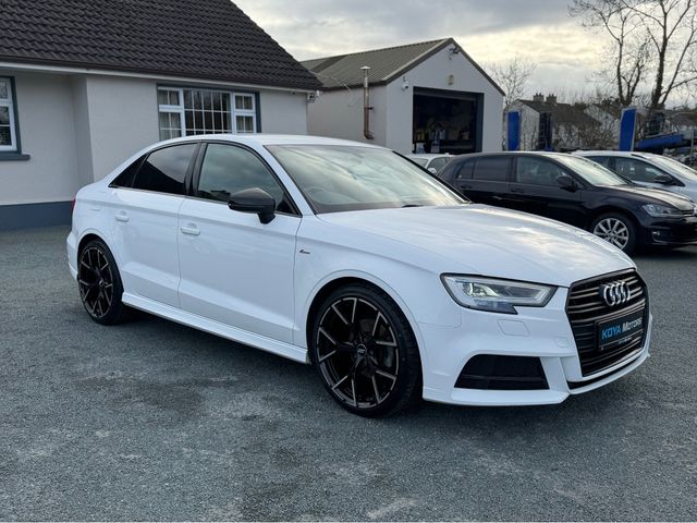 Image for 2019 Audi A3 Saloon 1.0 30 TFSI LIMOUSINE 116HP S LINE BLACK EDITION // IRISH CAR FROM NEW // FULL AUDI MAIN DEALER HISTORY // FACTORY BLACK EDITION // FLAT BOTTOM STEERING WHEEL // UPGRADED AUDI SPORT ALLOYS