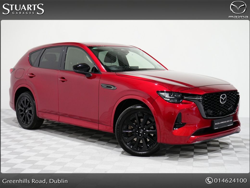 Image for 2025 Mazda CX-60 *HOMURA PLUS PHEV 327ps 8AT AWD*HOMURA PLUS*DRIVERS ASSISTANCE PACK, CONVENIENCE PACK AND PANORAMIC SUNROOF, SOUL RED CRYSTAL WITH BLACK LEATHER*