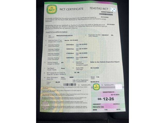 Image for 2010 BMW 1 Series 116D SPORT