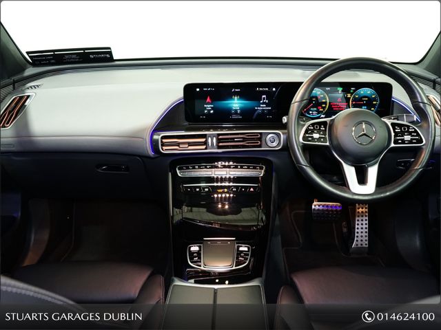 Image for 2022 Mercedes-Benz EQC **PREMIUM PLUS** 400 AMG LINE: IRIDIUM SILVER METALLIC, ARTICO LEATHER, SUNROOF, 360 CAMERA, HEADS UP DISPLAY, 21” DIAMOND CUT TURBINE ALLOYS, KEYLESS ENTRY, GESTURE BOOT, PARKTRONIC, MBUX INFOTAINM