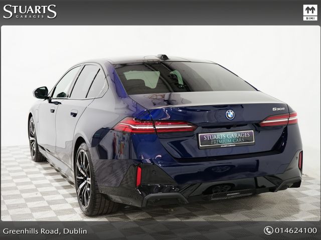 Image for 2026 BMW 5 Series 2 X PACKS AND PANORAMIC GLASS ROOF: TECH PLUS PACK, COMFORT PACK AND 20” 938 STAR ALLOYS, TANZANITE BLUE METALLIC WITH BLACK VEGANZA INTERIOR