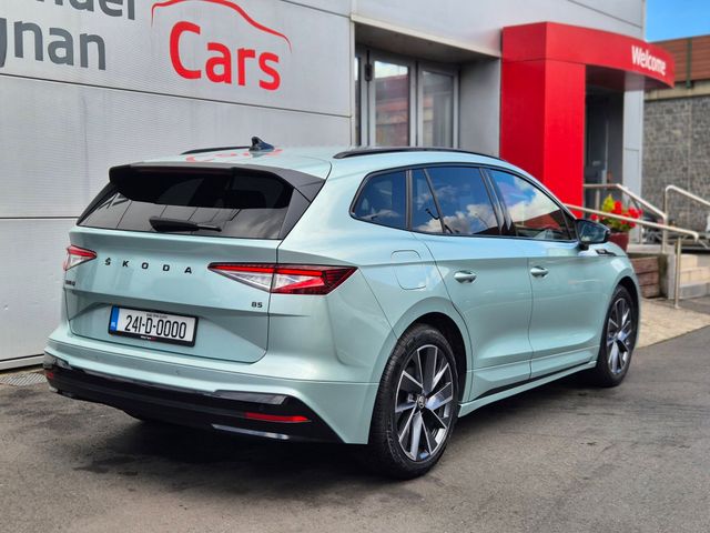 Image for 2024 Skoda Enyaq Enyaq 85 Sportline Plus, 20” Alloys, Alcantara Sports Seats, Heated Seats, Heated Steering Wheel, CarPlay/Android Auto, Electric Tailgate - First Registered February 2024 - Trade in Price €37, 888