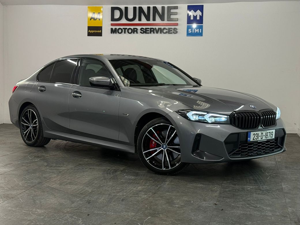Image for 2023 BMW 3 Series **330E**M SPORT**292BHP**LCI HEADLIGHTS AND TAILIGHTS**WRAP AROUND DIGITAL DASH**APPLE CARPLAY**19'' DIAMOND CUT WHEELS**AMBIANT INTERIOR LIGHTING**HEATED HALF ALCANTARA HALF LEATHER SEATS**