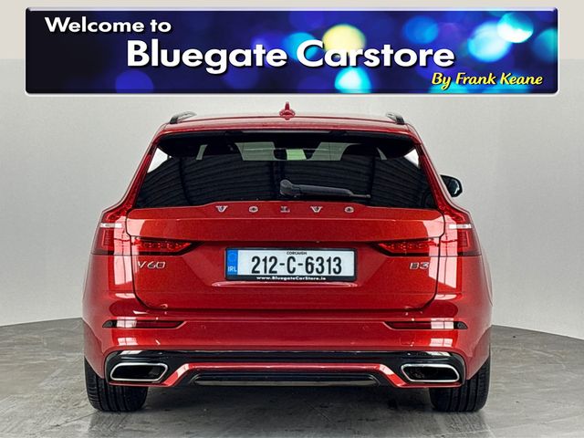 Image for 2021 Volvo V60 2.0 R-DESIGN B3 MHEV 161 B**BLACK LEATHER INTERIOR**FRONT HEATED ELECTRIC SEATS**HEATED MULTIFUNCTIONAL STEERING WHEEL**TOUCH SCREEN MEDIA DISPLAY**REVERSE CAMERA**PARKING SENSORS**ELECTRIC TAILGATE**