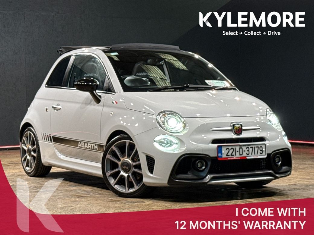 Image for 2022 Fiat Abarth 595C CABRIOLET "TURISMO" EDITION - PADDLE SHIFT AUTO 1.4 TURBO - ELECTRIC FOLDING SOFT-TOP - BESPOKE BLACK LEATHER UPHOLSTERY - TWO TONE COLOUR SCHEME - 17" ALLOY WHEELS