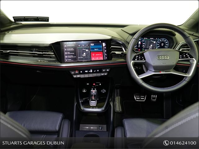 Image for 2024 Audi Q4 e-tron *SOLD DEPOSIT TAKEN*S/LINE 45 – BIGGER BATTERY* Q4 E-TRON SLINE SUV: MYTHOS BLACK METALLIC WITH FULL BLACK LEATHER, 20” ALLOYS, HEATED SEATS, REVERSING CAMERA