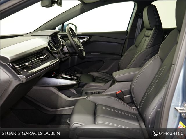 Image for 2024 Audi Q4 e-tron *S/LINE 40 – BIGGER BATTERY* Q4 E-TRON SLINE SUV: GEYSER BLUE METALLIC WITH FULL BLACK LEATHER, 20” ALLOYS, HEATED SEATS, REVERSING CAMERA