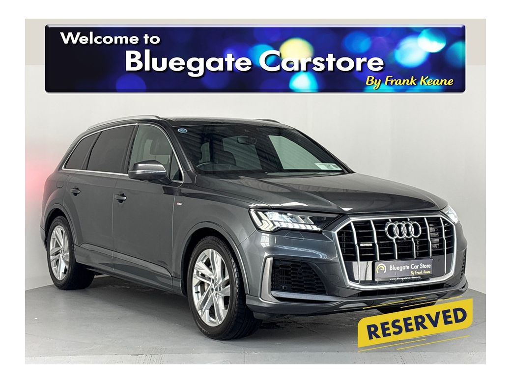 Image for 2021 Audi Q7 55 TFSI E 3.0 S LINE**BLACK LEATHER INTERIOR**FRONT HEATED SEATS**TOUCH SCREEN CLIMATE CONTROL**REVERSE CAMERA**APPLE CARPLAY**CRUISE CONTROL**ELECTRIC TAILGATE**AMBIENT LIGHTING**FINANCE AVAILABLE**