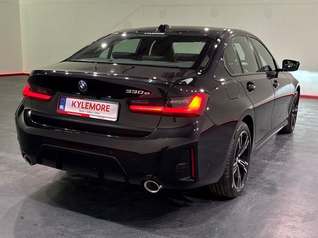 Image for 2025 BMW 3 Series 330E BLACK SAPPHIRE M SPORT SALOON – 18’’ FACTORY ALLOYS – M PERFOMANCE TEX – CRUISE CONTROL - HEATED SEATS – DIGITAL DISPLAY – FLAT BOTTOM M SPORT STEERING WHEEL – REAR CAMERA/PARKING