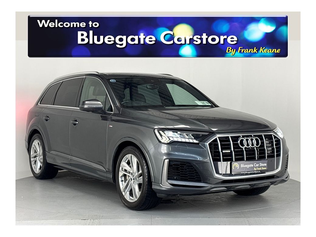 Image for 2021 Audi Q7 55 TFSI E 3.0 S LINE**BLACK LEATHER INTERIOR**FRONT HEATED SEATS**TOUCH SCREEN CLIMATE CONTROL**REVERSE CAMERA**APPLE CARPLAY**CRUISE CONTROL**ELECTRIC TAILGATE**AMBIENT LIGHTING**FINANCE AVAILABLE**
