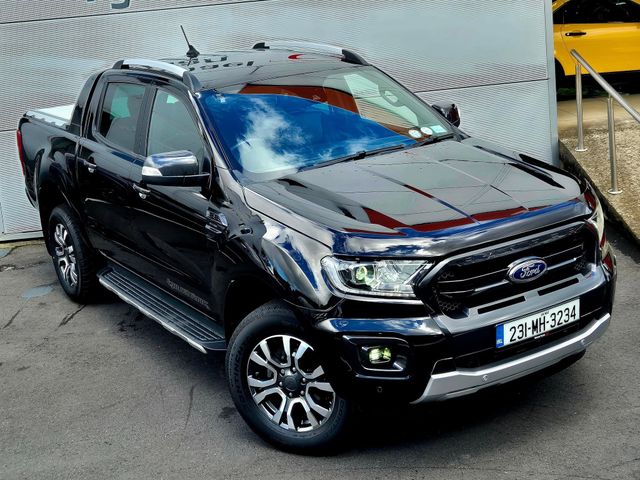 Image for 2023 Ford Ranger 2.0 Diesel Wildtrack Double Cab Automatic, Black Leather, Heated Seats, Heated Steering Wheel, 18” Diamond Cut Alloys, Electric Cargo Cover, Towbar, Reverse Camera, Sat Nav