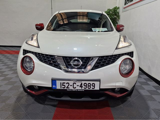 Image for 2015 Nissan Juke 1.2 SV (RED EXT & INT PACK) 6 SPEED MANUAL **ORIGINAL IRISH CAR / VERY LOW MILEAGE / 18" ALLOYS / BLUETOOTH / CRUISE CONTROL / KMH SPEEDOMETER / TWO TONE CLOTH INTERIOR / FULL SERVICE RECORD**