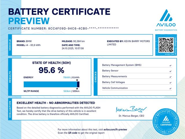 Image for 2022 BMW i4 40 M SPORT (MASSIVE SPEC) AUTOMATIC **ONE OWNER / APPLE CARPLAY / COMFORT ACCESS / ELECTRIC & MEMORY SEATS / HARMAN KARDON SOUND / HEADS UP DISPLAY / REVERSE CAMERA / WIRELESS PHONE CHARGING**