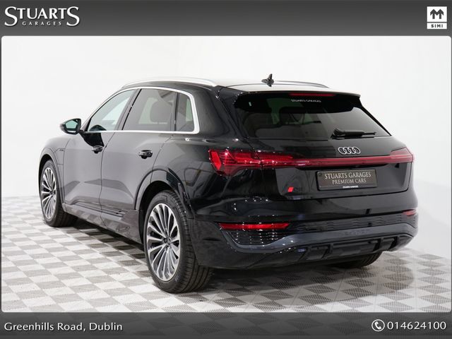 Image for 2024 Audi Q8 e-tron Q8 50 E-TRON QUATTRO S/LINE: MYTHOS BLACK WITH BLACK VOLCONA QUILTED LEATHER, 21” DIAMOND CUT ALLOYS, FULL ELECTRIC SEATS WITH MEMORY, HEATED FRONT SEATS