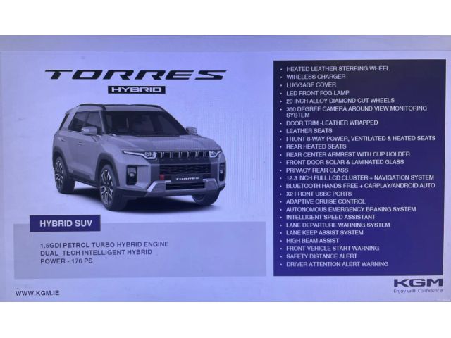 Image for 2026 Ssangyong Torres 2026 Ssangyong Torres Hybrid 1.5