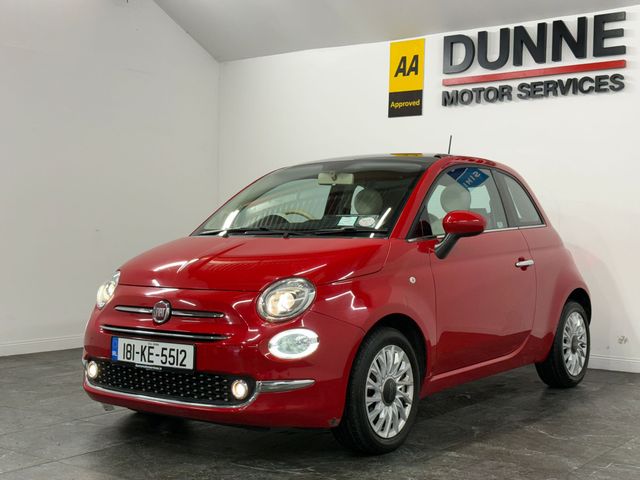 Image for 2018 Fiat 500 **LOUNGE MODEL**PAN ROOF **TOUCHSCREEN MEDIA UNIT**15"" POLISHED SILVER ALLOY WHEELS**1.2 PETROL**CREAM LEATHER&GREY CLOTH TWO TONE UPHOLSTERY**WARRANTY**FINANCE**