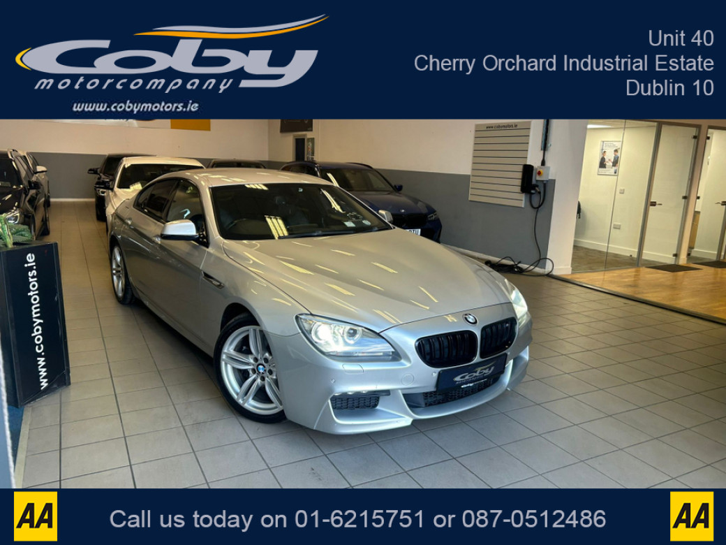 Image for 2013 BMW 6 Series 3.0 6 SERIES M SPORT GRAN COUPE 4DR AUTO. New NCT, Alloy Wheels, Cruise Control, Full Leather, Dual Climate Control, Sat Nav, BT, Full Electrics, Parking Sensors, Heated Seats, MFSW, Handsfree &amp; m