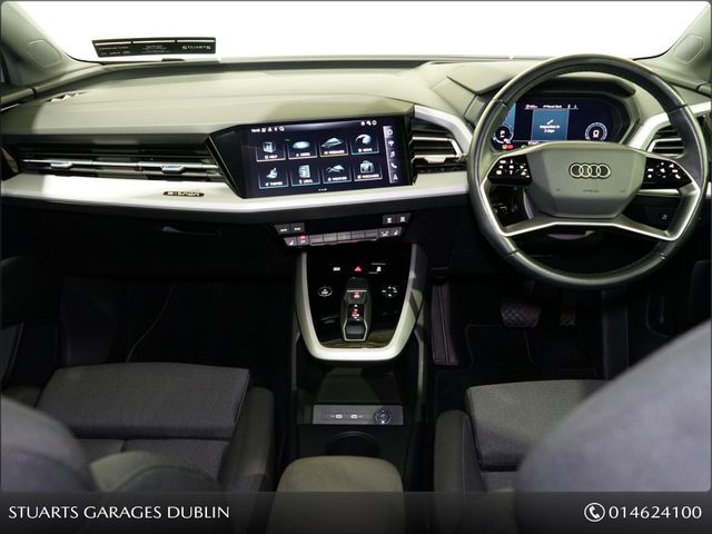 Image for 2023 Audi Q4 e-tron “40 – BIGGER BATTERY* Q4 E-TRON SPORT SUV: MYTHOS BLACK METALLIC, HEADS-UP DISPLAY, 19” DIAMOND CUT ALLOYS, ADAPTIVE CRUISE CONTROL, HEATED SEATS