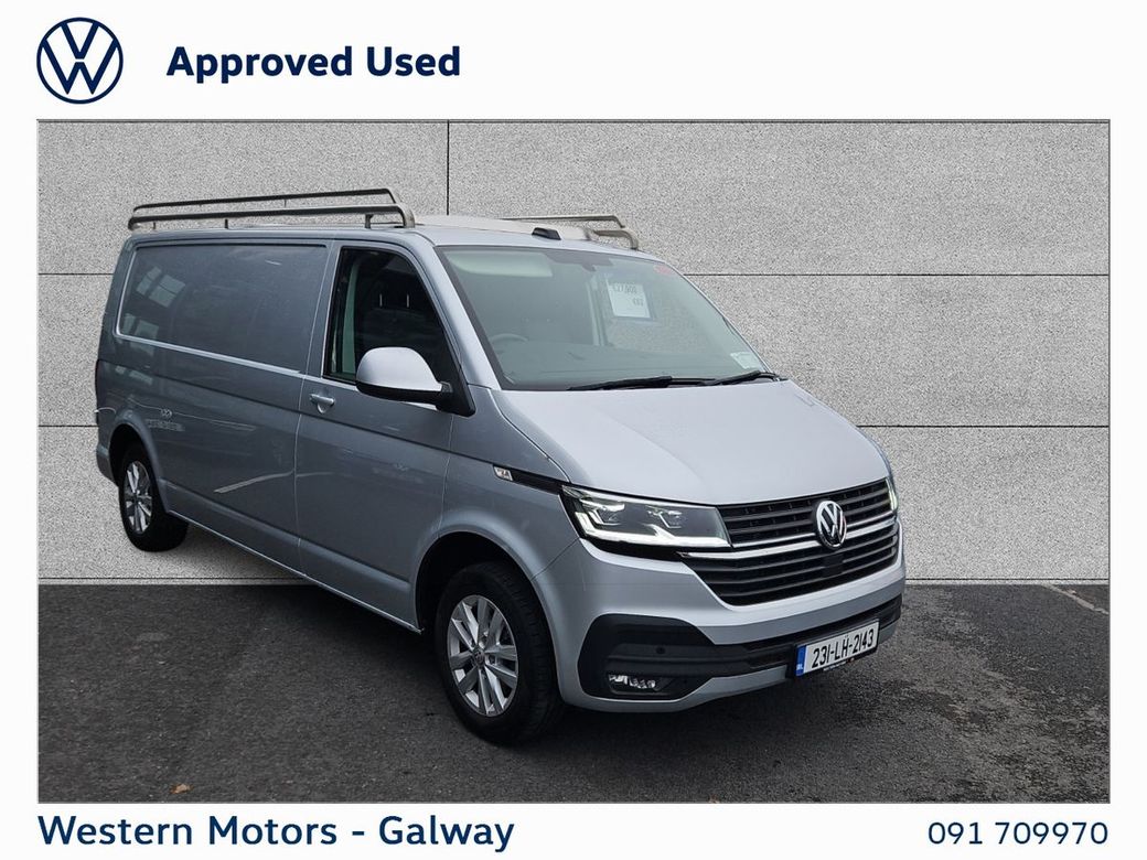 Image for 2023 Volkswagen Transporter Full Highline Spec, Auto 150HP LWB. Factory Tow Bar, Front Fogs, Heavy Duty Suspension, Air Con, Alloys, Aluminium Roof Rack 
