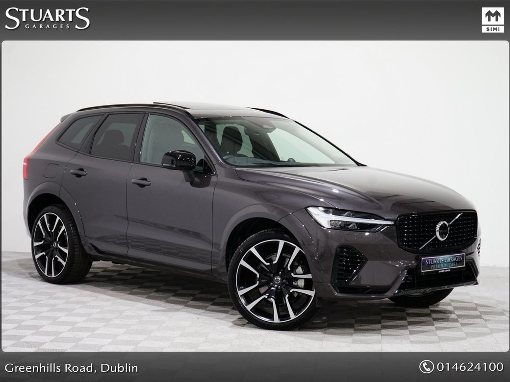 Image for 2025 Volvo XC60 XC60 T8 455HP AWD PHEV ULTRA DARK: PLATINUM GREY METALLIC WITH CHARCOAL LEATHER, 21” 5 SPOKE DIAMOND CUT ALLOYS, AIR SUSPENSION, PANORAMIC ROOF