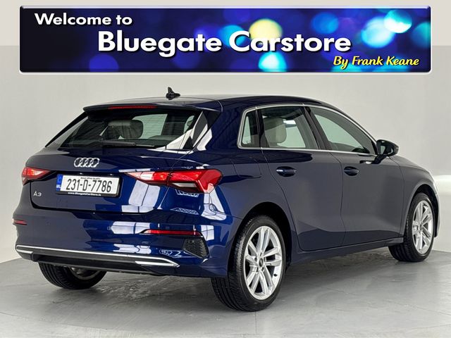 Image for 2023 Audi A3 SPORTBACK 30 TFSI 110HP**DIGITAL DASH**FULL LEATHER INTERIOR**PARKING SENSORS**APPLE CARPLAY**CRUISE CONTROL**AUTO LIGHTS**KEYLESS START**DUAL CLIMATE CONTROL**FINANCE AVAILABLE**
