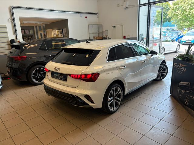 Image for 2025 Audi A3 1.5 Sportsback Black Edition S-Line 204PS Stronic Hybrid 130km Charge Auto 5DR. Full Leather, New NCT, Alexa, Park Assist, Heated Seats, Parking Sensors, Mirror Link, Alloy Wheels, USBC and much more.