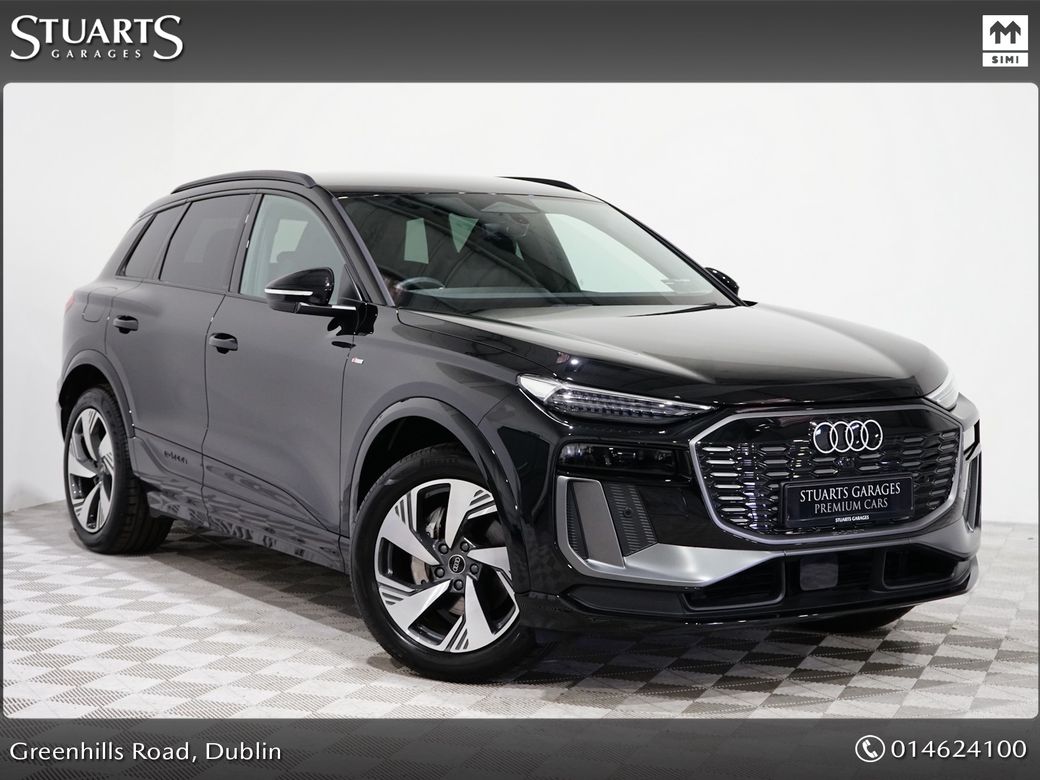 Image for 2025 Audi Q6 e-tron Q6 100KWN PERFORMANCE S/LINE: MYTHOS BLACK METALLIC WITH BLACK HIGH GLOSS SURROUNDS, 20” DIAMOND CUT ALLOYS, S360 CAMERA, KEYLESS ENTRY