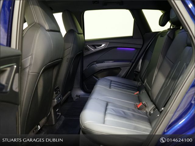 Image for 2024 Audi Q4 e-tron *S/LINE 45 – BIGGER BATTERY* Q4 E-TRON SLINE SUV: NAVARRA BLUE METALLIC WITH FULL BLACK LEATHER, 20” ALLOYS, HEATED SEATS, REVERSING CAMERA