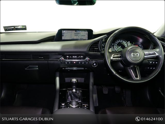 Image for 2019 Mazda Mazda3 1.8D 4DR Platinum Sport*BLACK LEATHER HEATED ELECTRIC MEMORY SEATS, , ADAPTIVE LED LIGHTING, PRIVACY GLASS, 18 INCH ALLOYS, KEYLESS, HEADS UP, NAV, TRAFFIC SIGN RECOGNITION*O