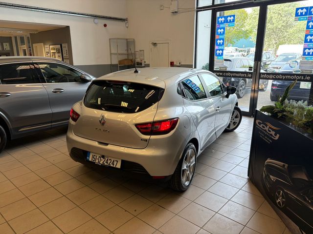 Image for 2015 Renault Clio IV DYNAMIQUE 1.2 PET 7 4DR PETROL MANUAL. Irish Owned Car With NCT & Tax, Reverse Camera, Hands Free, 2 Keys, Air Conditioning, Service History, Folding Rear Seats, Alloy Wheels, and more.