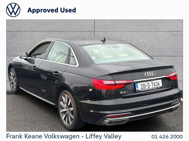 Image for 2020 Audi A4 SE AUTO 35 TFSI 150HP LIMOUSINE *D PLATE**IRISH CAR* *BLACK WITH BEIGE FULL LEATHER* *DIAMOND CUT ALLOYS* *FULL AUDI SERVICE HISTORY**12 MONTHS FRANK KEANE WARRANTY* *FINANCE AVAILABLE*