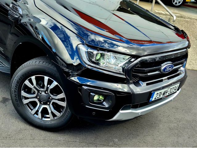 Image for 2023 Ford Ranger 2.0 Diesel Wildtrack Double Cab Automatic, Black Leather, Heated Seats, Heated Steering Wheel, 18” Diamond Cut Alloys, Electric Cargo Cover, Towbar, Reverse Camera, Sat Nav