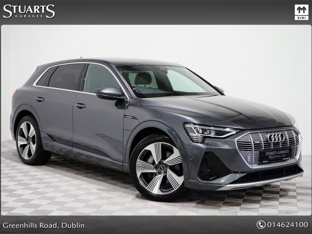 Image for 2023 Audi e-tron E-TRON 55 S LINE QUATTRO: DAYTONA GREY METALLIC WITH BLACK VALCONA LEATHER, 21” DIAMOND CUT ALLOYS