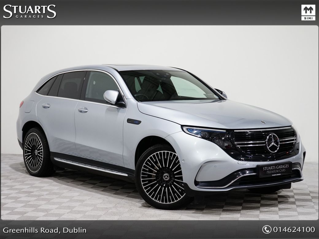 Image for 2022 Mercedes-Benz EQC **PREMIUM PLUS** 400 AMG LINE: IRIDIUM SILVER METALLIC, ARTICO LEATHER, SUNROOF, 360 CAMERA, HEADS UP DISPLAY, 21” DIAMOND CUT TURBINE ALLOYS, KEYLESS ENTRY, GESTURE BOOT, PARKTRONIC, MBUX INFOTAINM