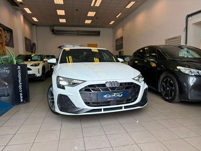 Image for 2025 Audi A3 1.5 Sportsback Black Edition S-Line 204PS Stronic Hybrid 130km Charge Auto 5DR. Full Leather, New NCT, Alexa, Park Assist, Heated Seats, Parking Sensors, Mirror Link, Alloy Wheels, USBC and much more.