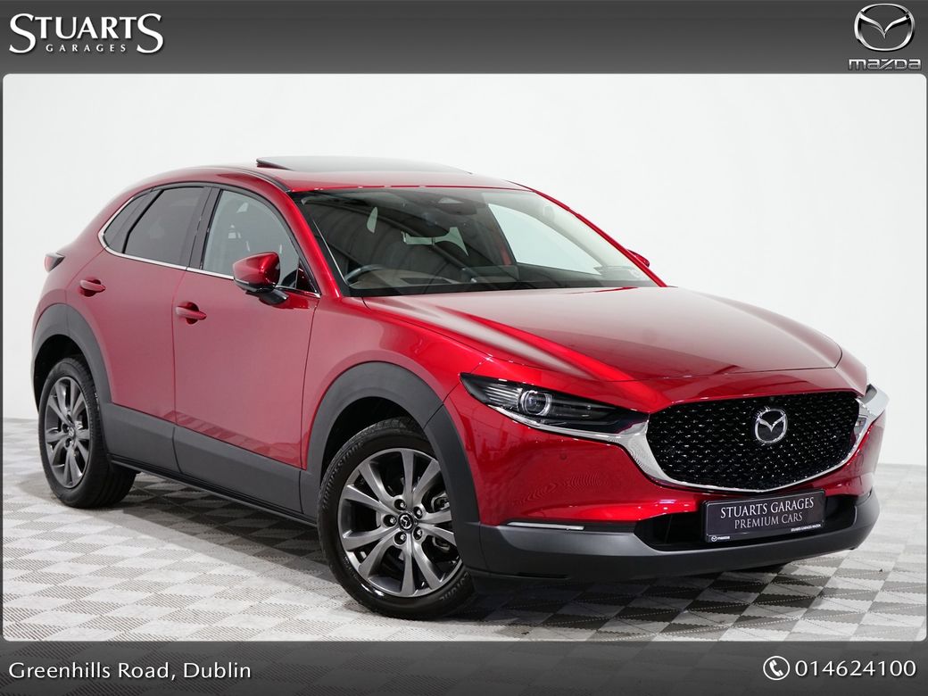 Image for 2025 Mazda CX-30 CX-30 TAKUMI e-SKYACTIV X 186ps SOUL RED CRYSTAL WITH BLACK LEATHER, SUNROOF, 360 CAMERA, WIRELESS CHARGER, WIRELESS CARPLAY, ELECTRIC MEMORY SEATS